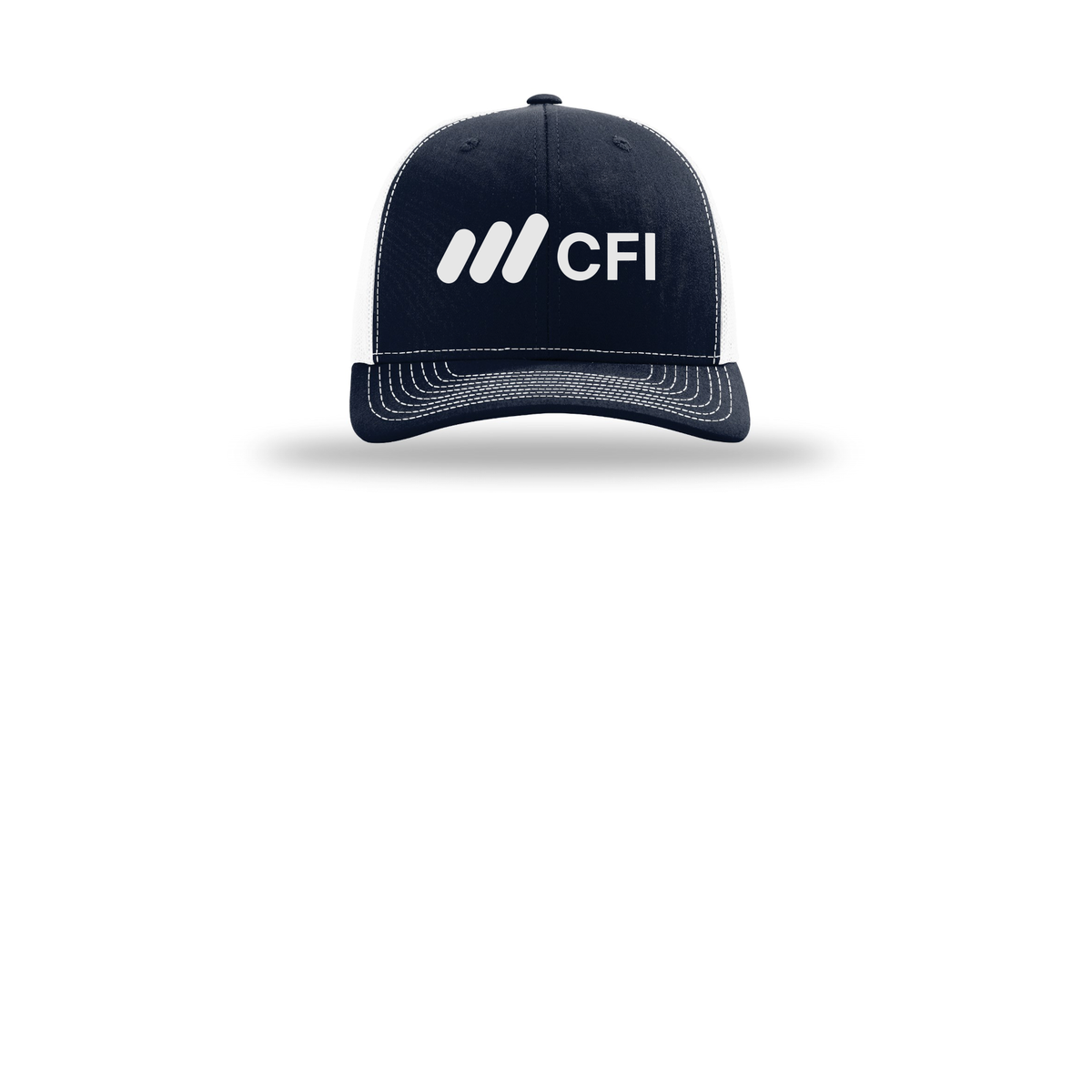 corporatefinanceinstitute-richardson-trucker-cap-embroidery-capfront-R112-navywhite-flat-front