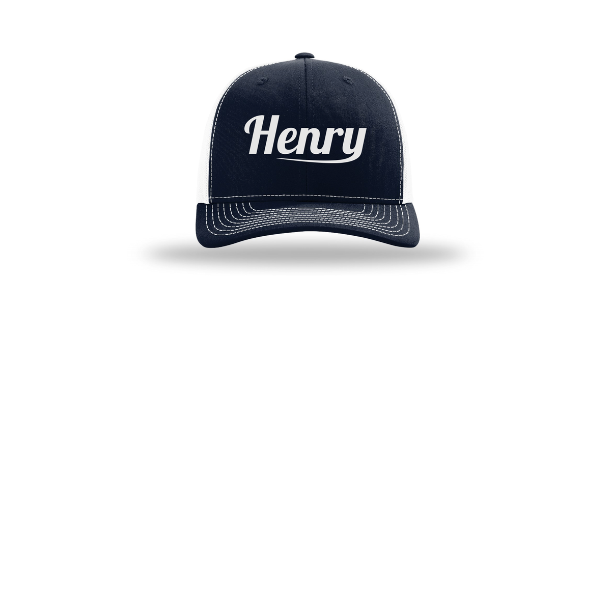henrymeds-richardson-trucker-cap-embroidery-capfront-R112-navywhite-flat-front