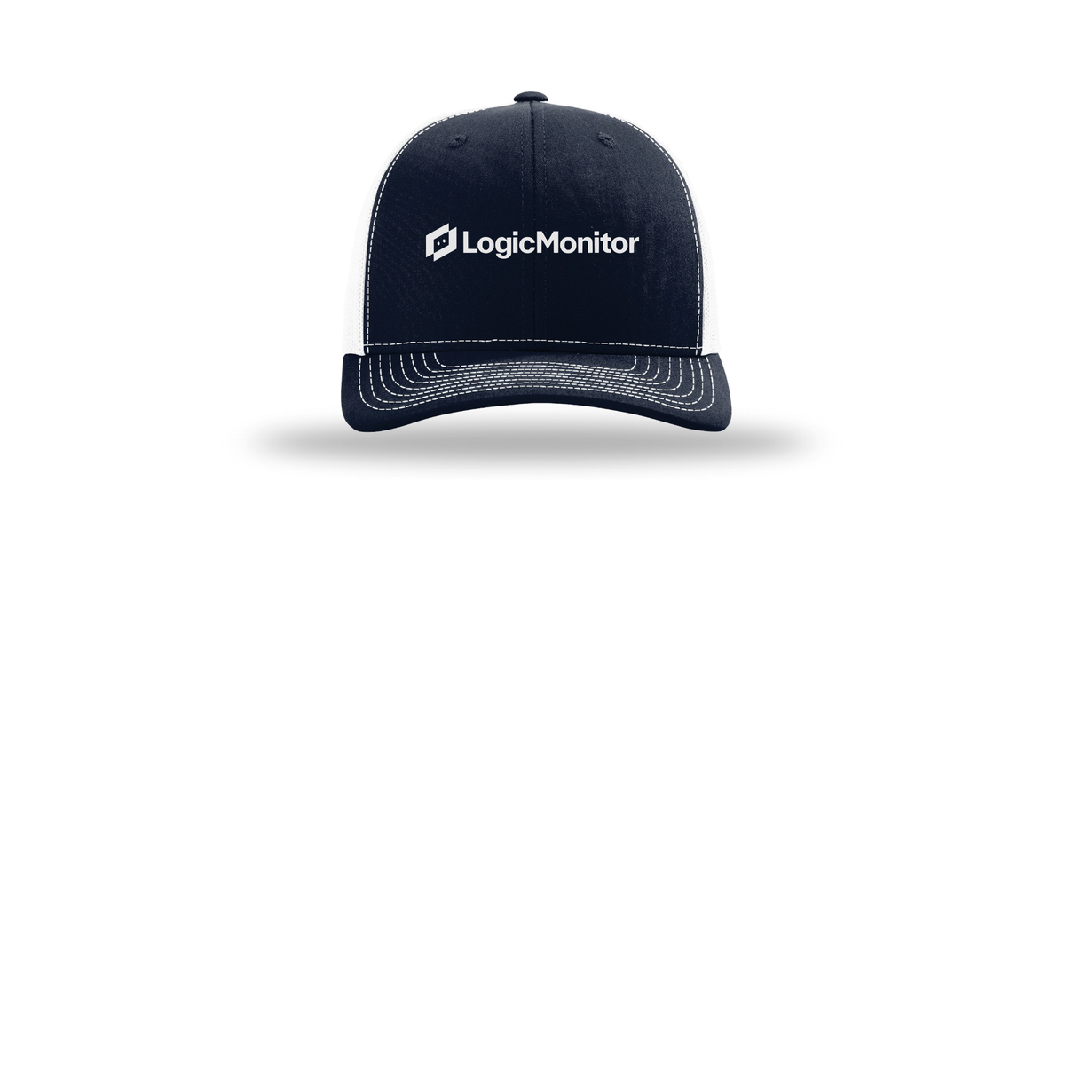 logicmonitor-richardson-trucker-cap-embroidery-capfront-R112-navywhite-flat-front