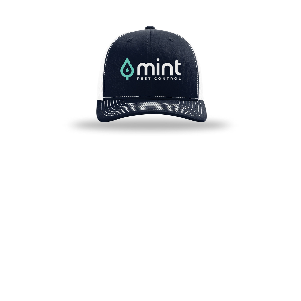 mintpest-richardson-trucker-cap-embroidery-capfront-R112-navywhite-flat-front