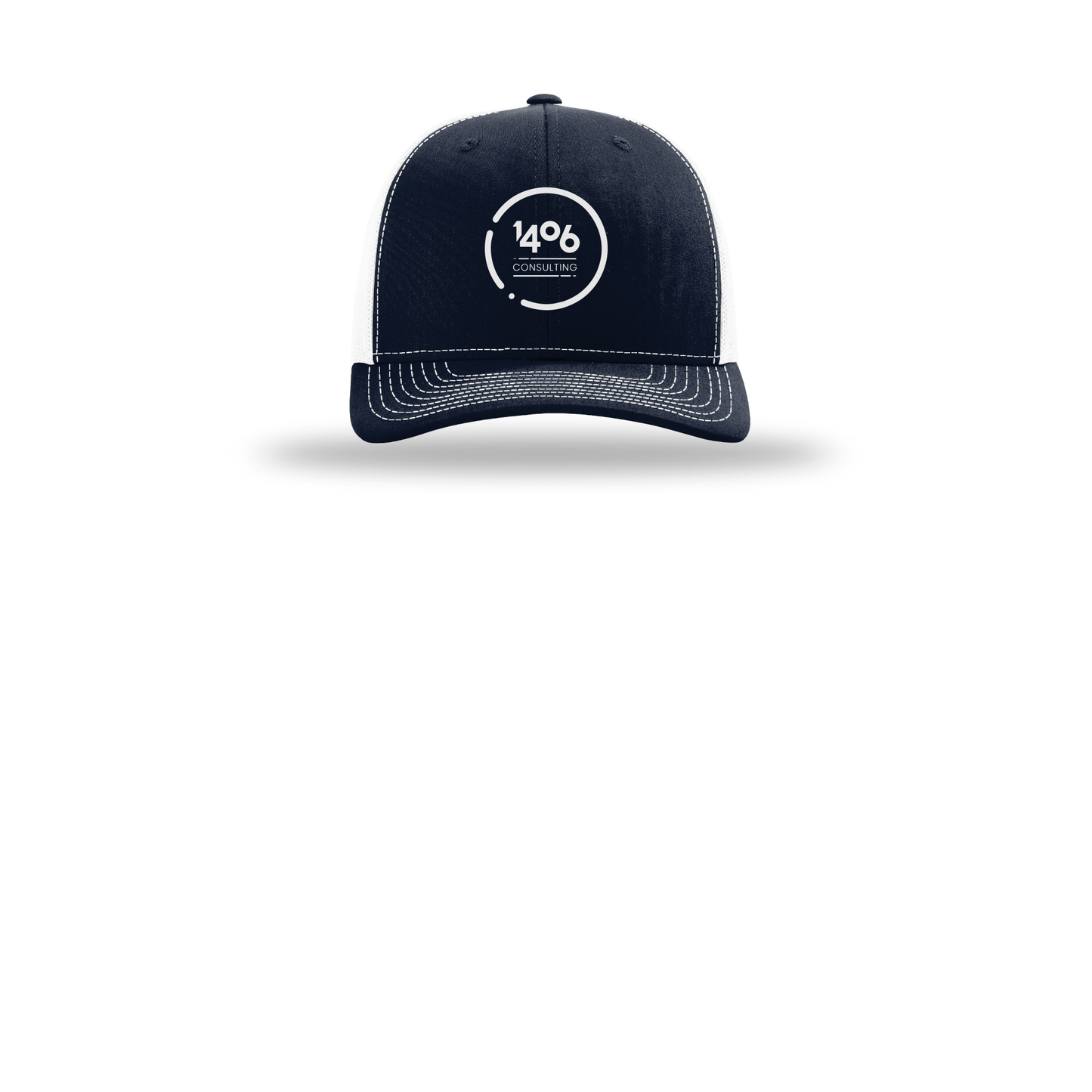 1406consulting-richardson-trucker-cap-embroidery-capfront-R112-navywhite-flat-front