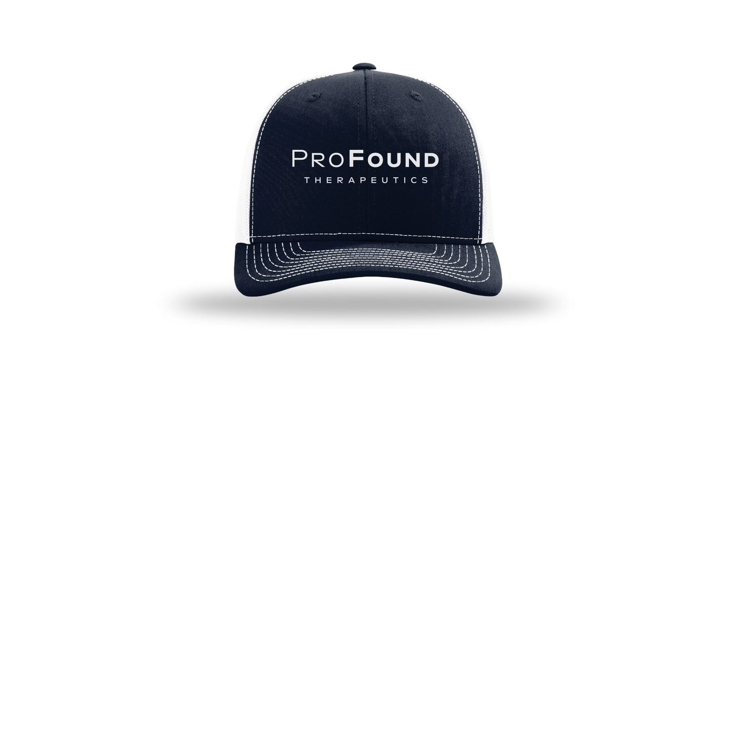 profoundtx-richardson-trucker-cap-embroidery-capfront-R112-navywhite-flat-front