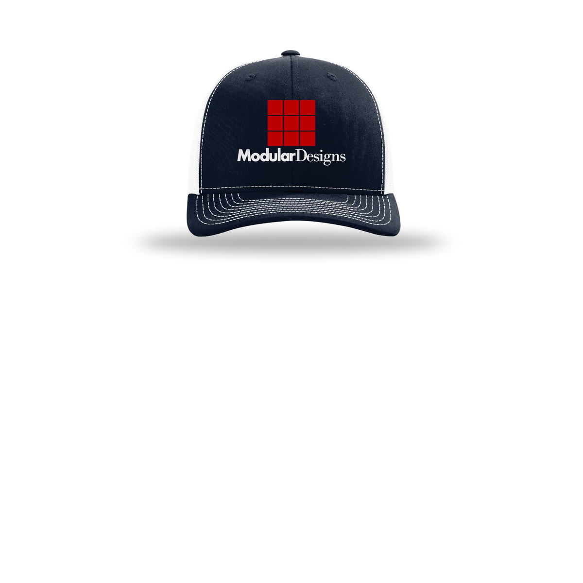 modulardesignsflooring-richardson-trucker-cap-embroidery-capfront-R112-navywhite-flat-front