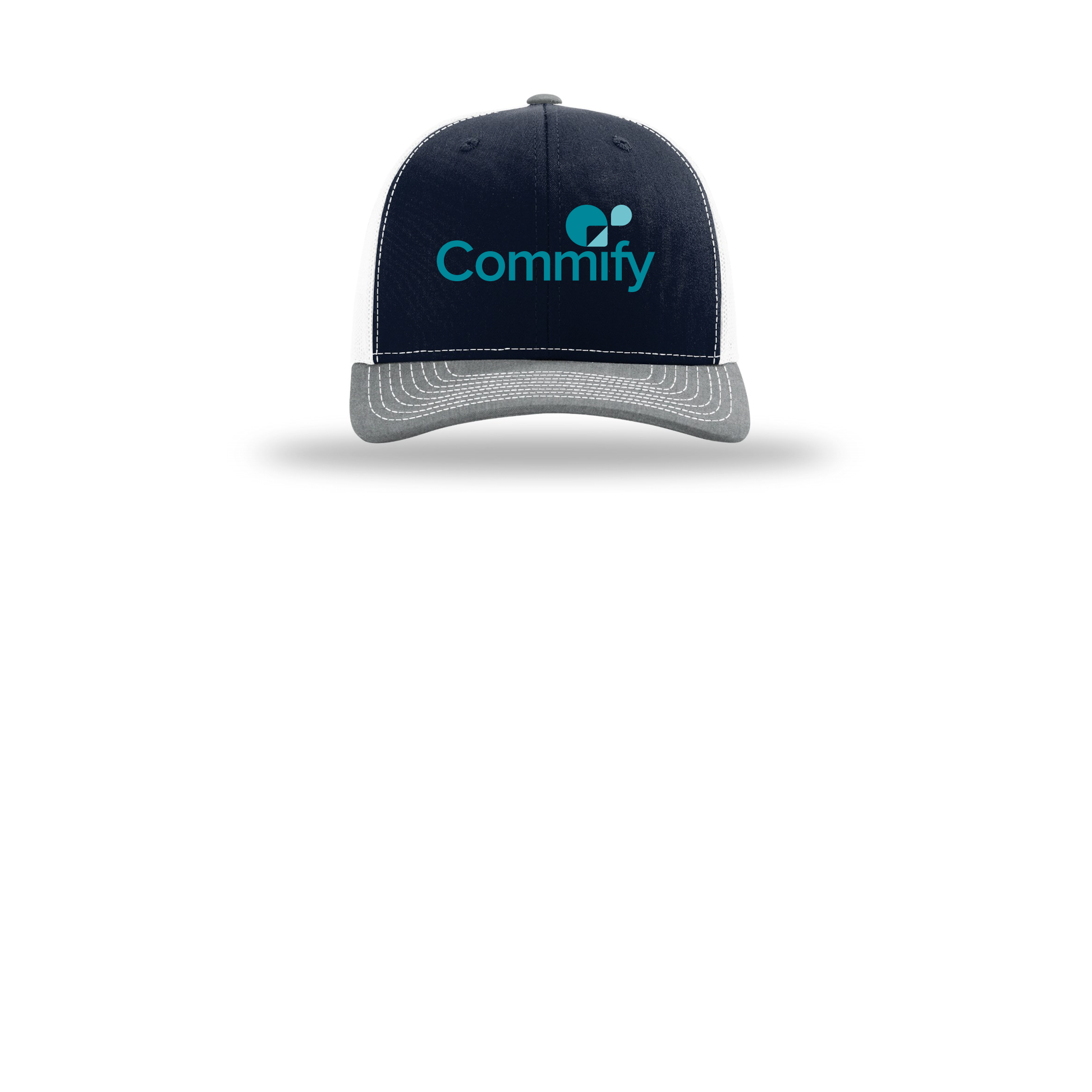 commify-richardson-trucker-cap-embroidery-capfront-R112-navywhiteheathergrey-flat-front