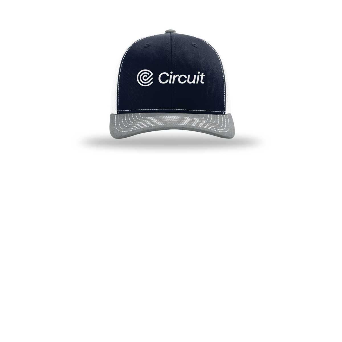 ridecircuit-richardson-trucker-cap-embroidery-capfront-R112-navywhiteheathergrey-flat-front