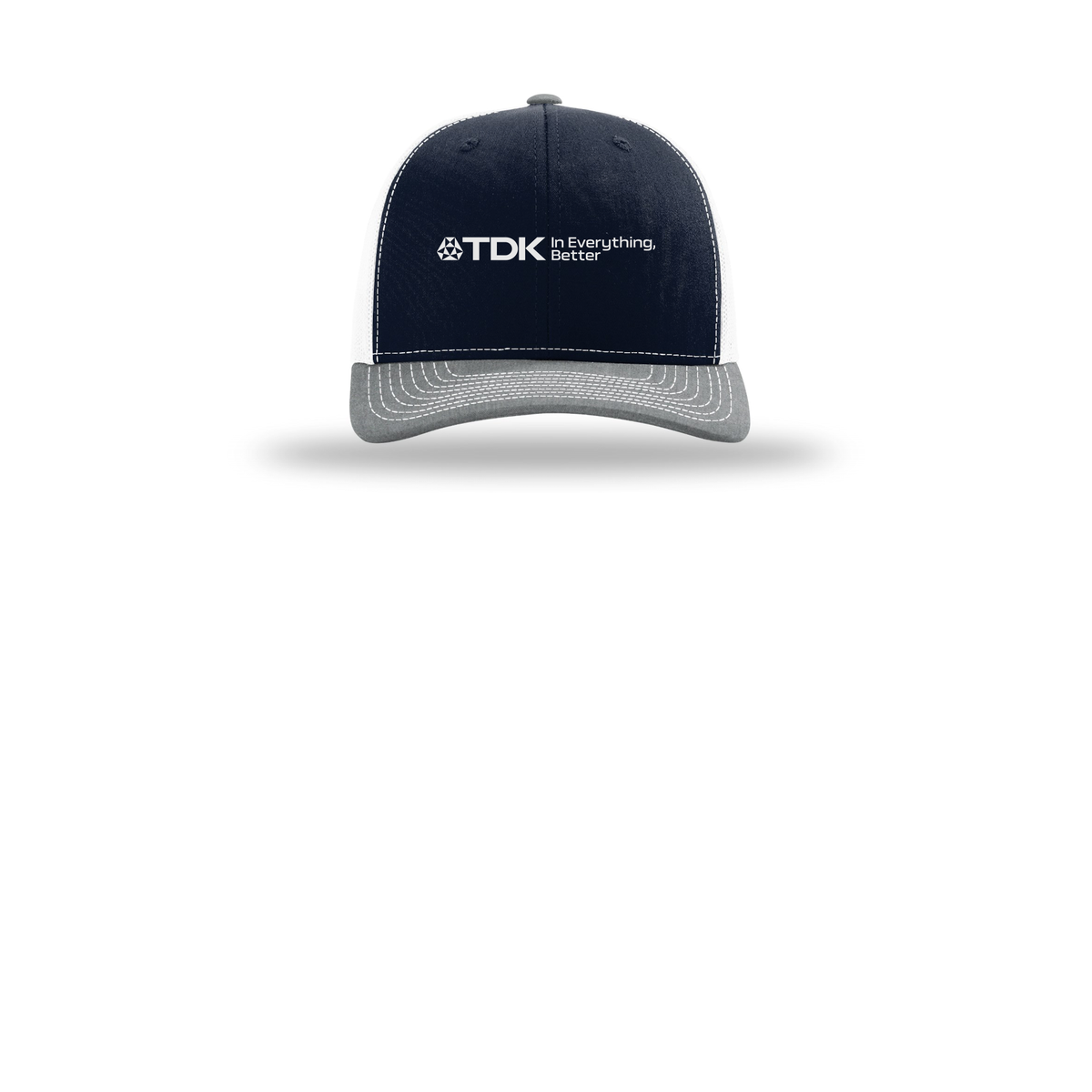 tdk-richardson-trucker-cap-embroidery-capfront-R112-navywhiteheathergrey-flat-front