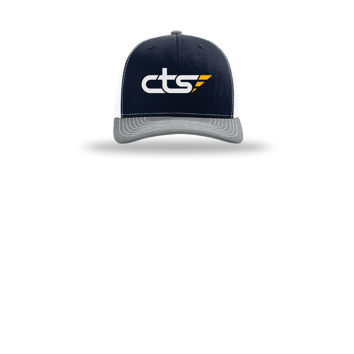 cts1-richardson-trucker-cap-embroidery-capfront-R112-navywhiteheathergrey-flat-front