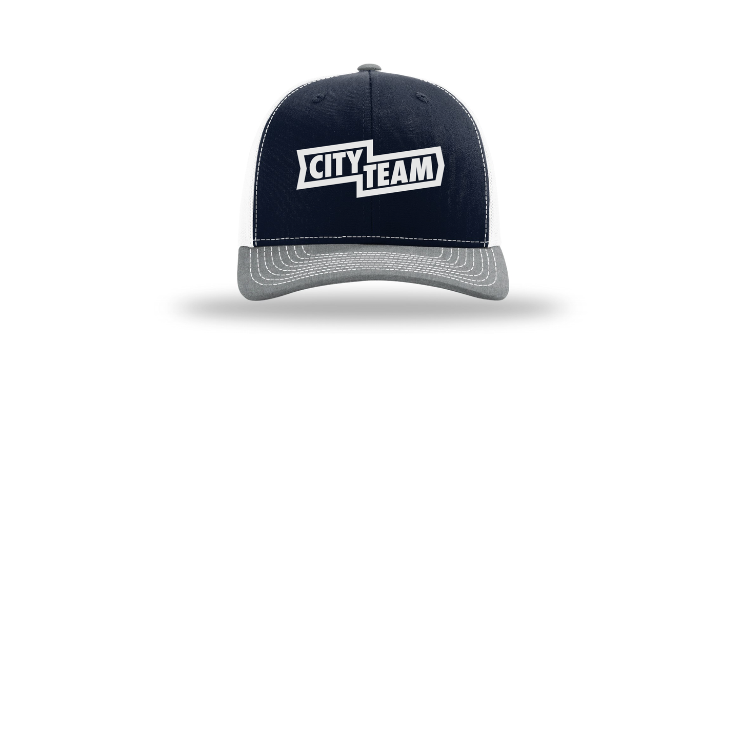 cityteam-richardson-trucker-cap-embroidery-capfront-R112-navywhiteheathergrey-flat-front