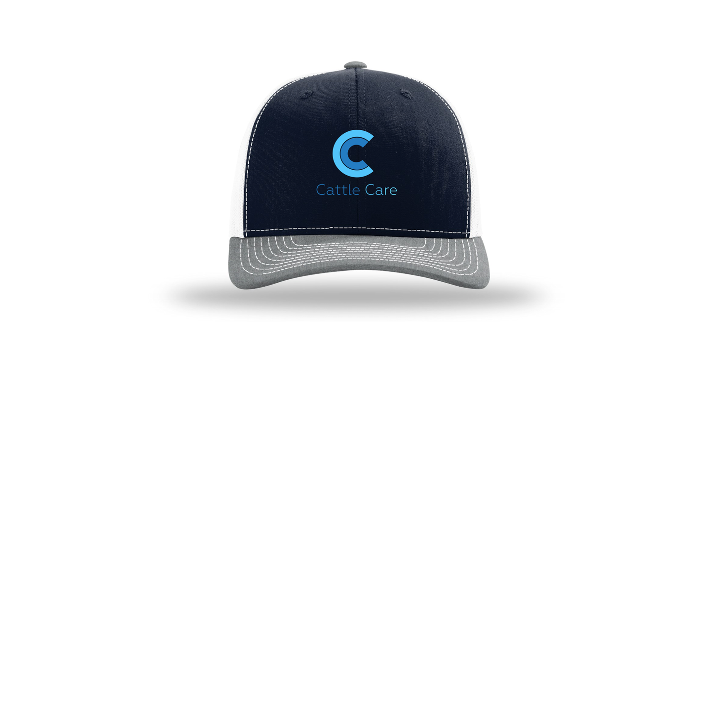 cattle-care-richardson-trucker-cap-embroidery-capfront-R112-navywhiteheathergrey-flat-front