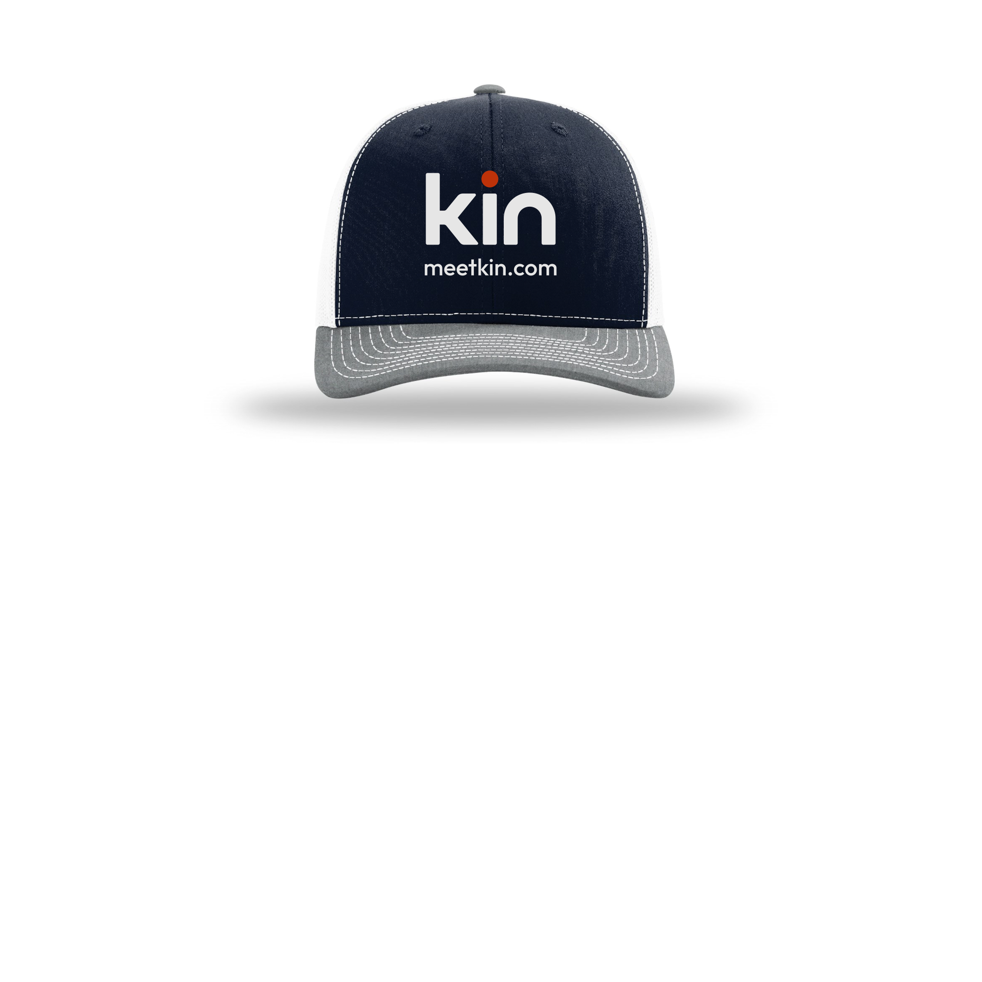 kin-richardson-trucker-cap-embroidery-capfront-R112-navywhiteheathergrey-flat-front