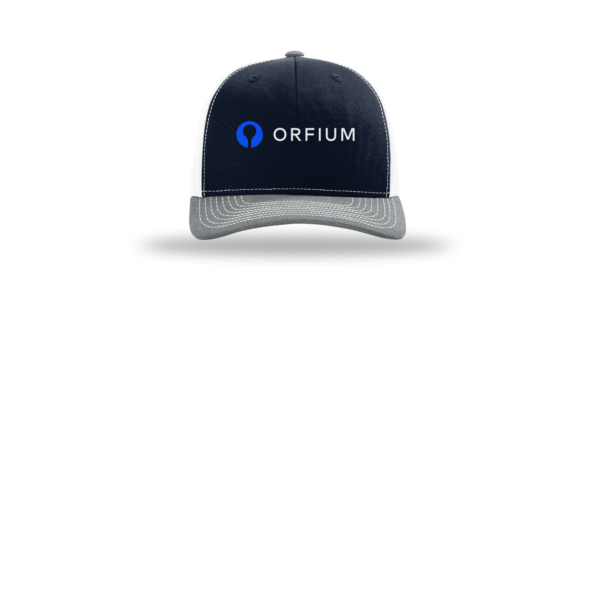 orfium-richardson-trucker-cap-embroidery-capfront-R112-navywhiteheathergrey-flat-front