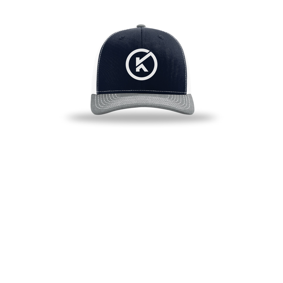 kitmanlabs-richardson-trucker-cap-embroidery-capfront-R112-navywhiteheathergrey-flat-front