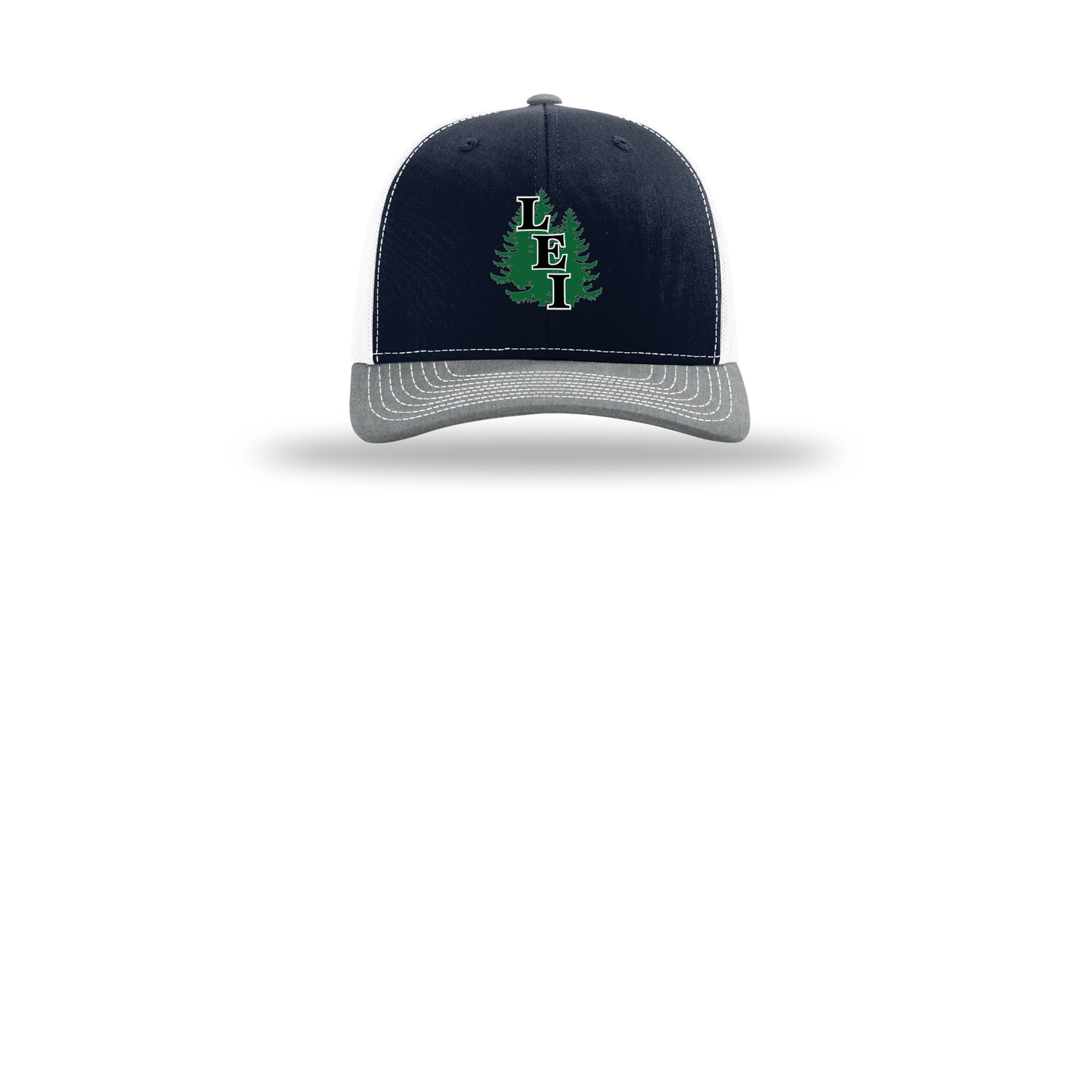 leisite-richardson-trucker-cap-embroidery-capfront-R112-navywhiteheathergrey-flat-front