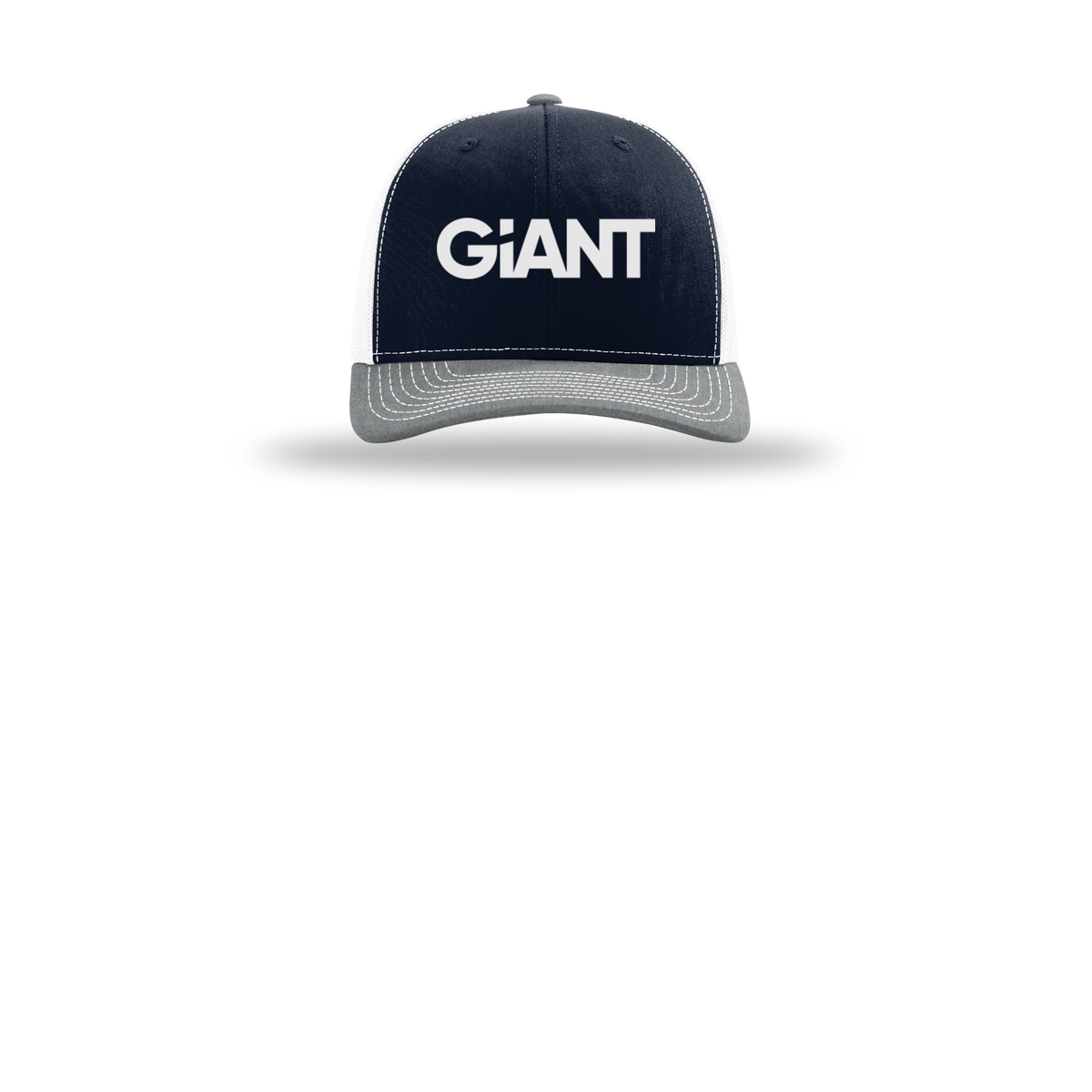 giantworldwide-richardson-trucker-cap-embroidery-capfront-R112-navywhiteheathergrey-flat-front