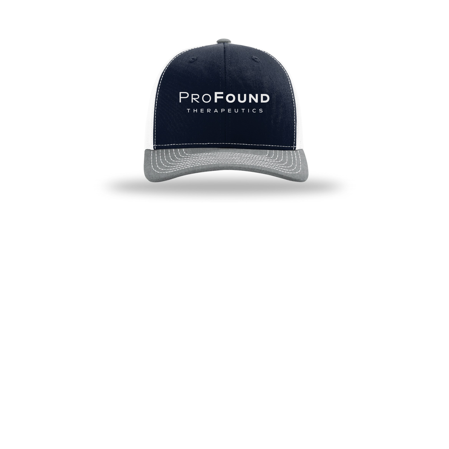 profoundtx-richardson-trucker-cap-embroidery-capfront-R112-navywhiteheathergrey-flat-front