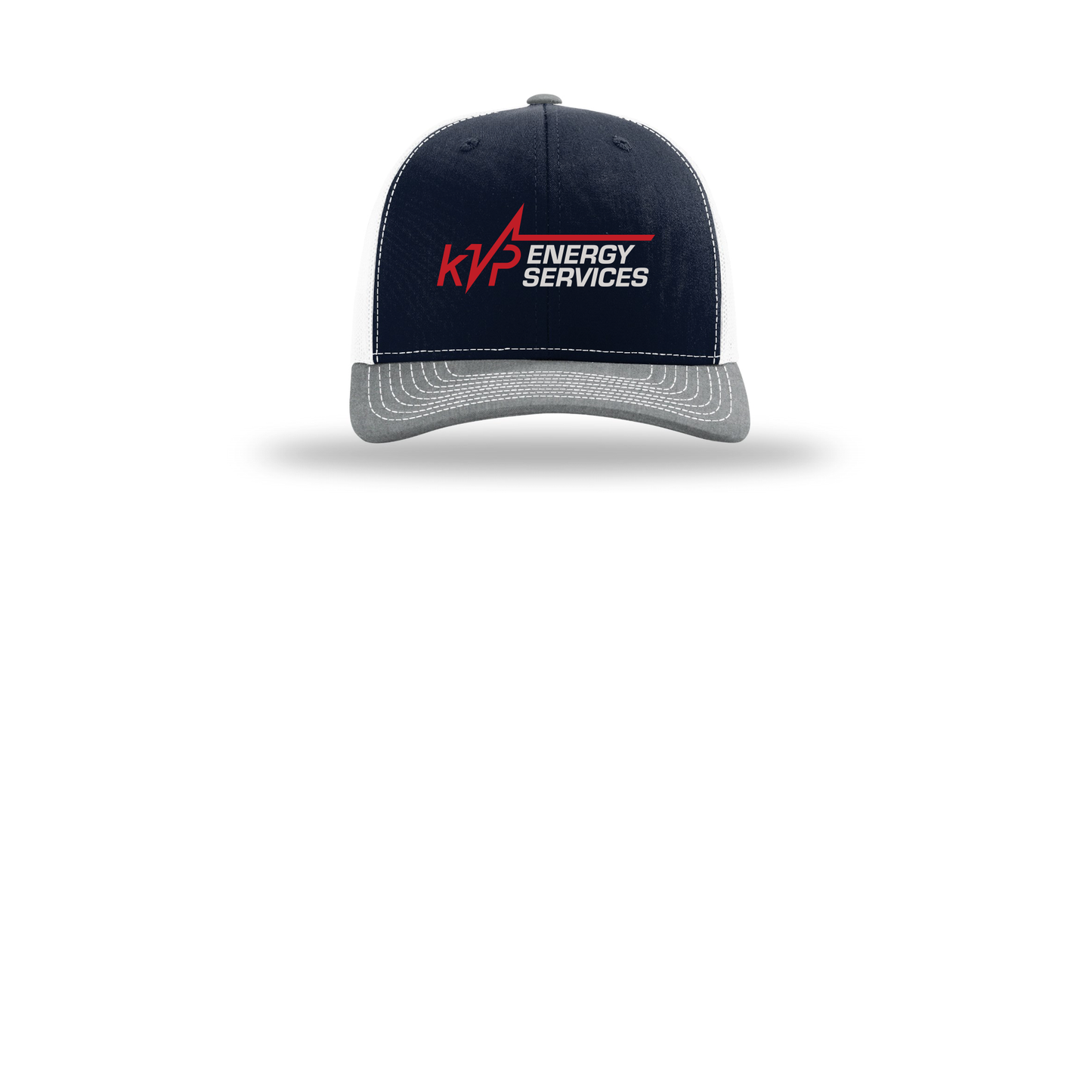 kvpenergy-richardson-trucker-cap-embroidery-capfront-R112-navywhiteheathergrey-flat-front