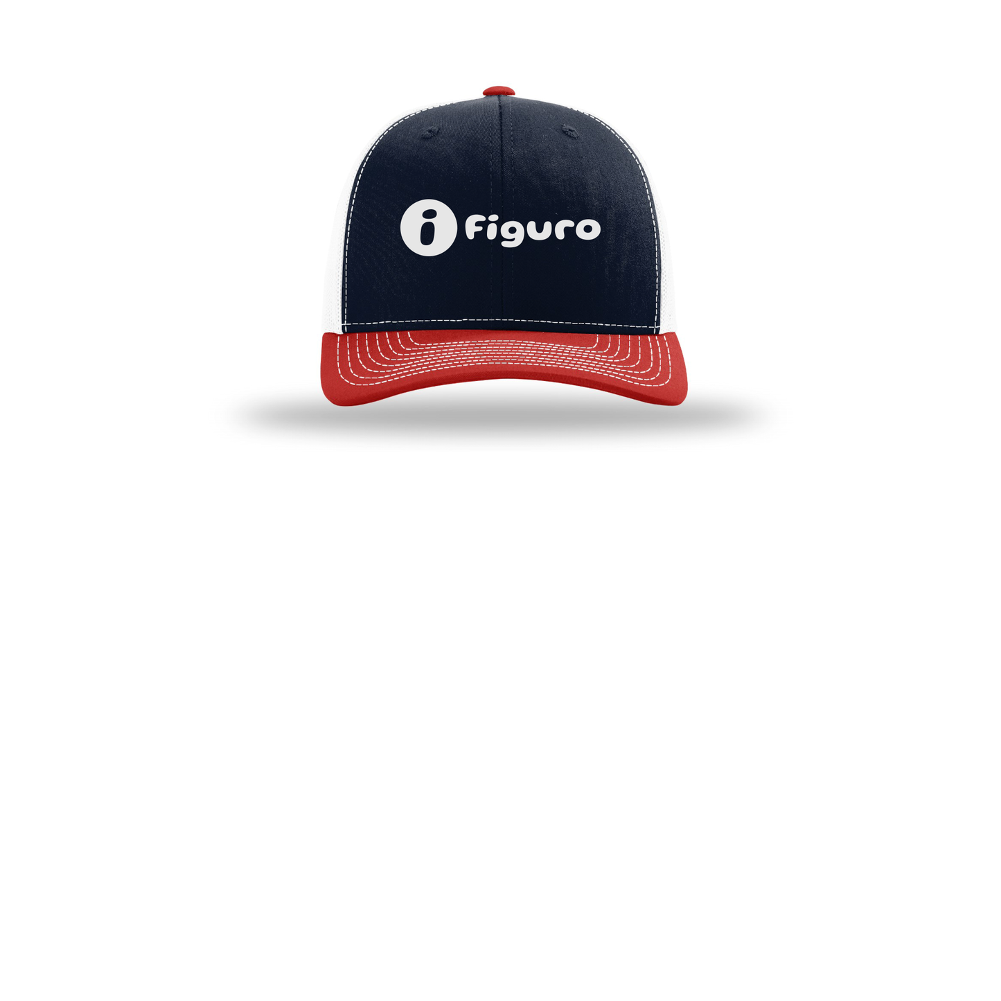 getfiguro-richardson-trucker-cap-embroidery-capfront-R112-navywhitered-flat-front