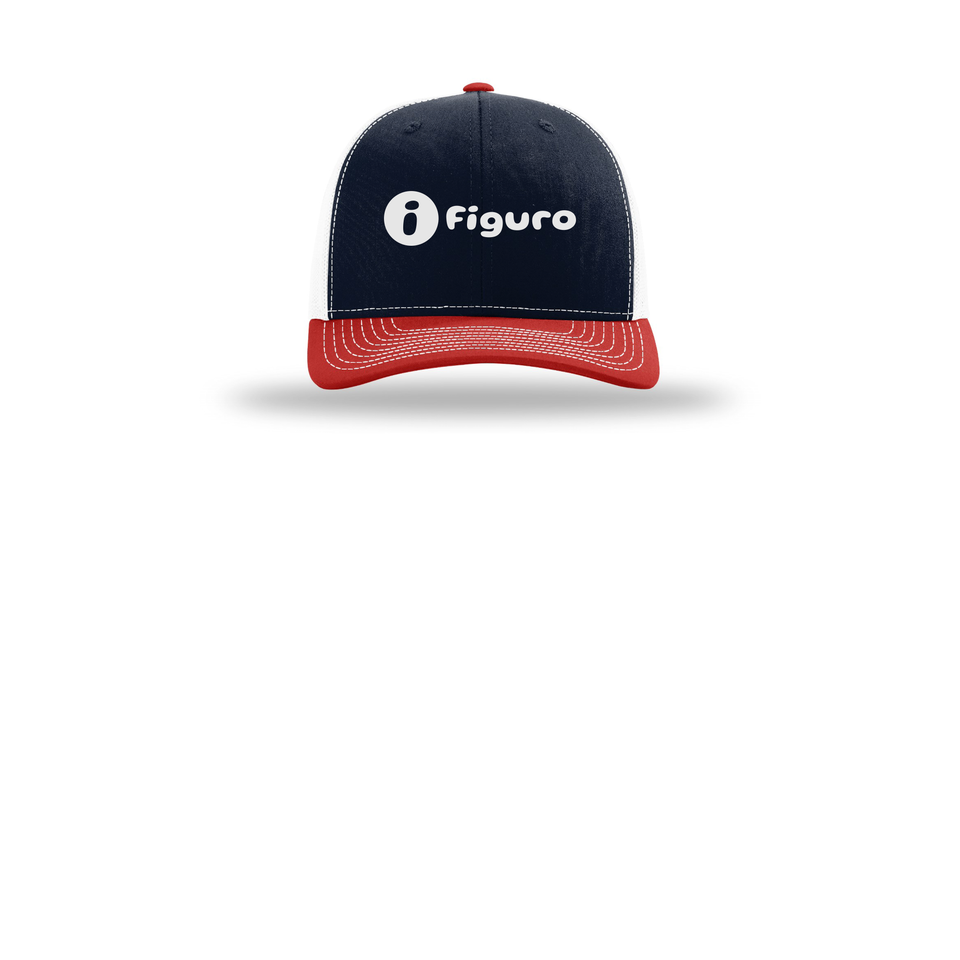 getfiguro-richardson-trucker-cap-embroidery-capfront-R112-navywhitered-flat-front
