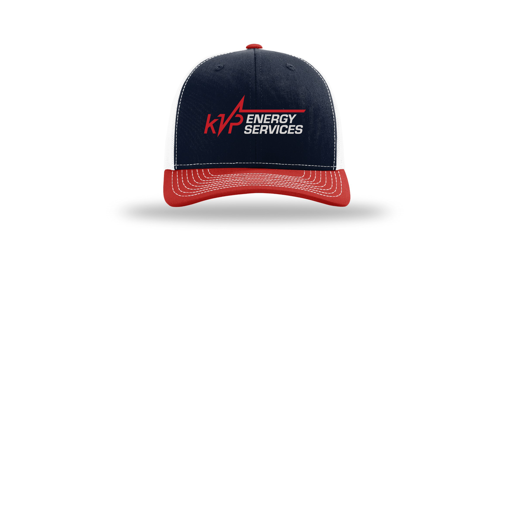 kvpenergy-richardson-trucker-cap-embroidery-capfront-R112-navywhitered-flat-front