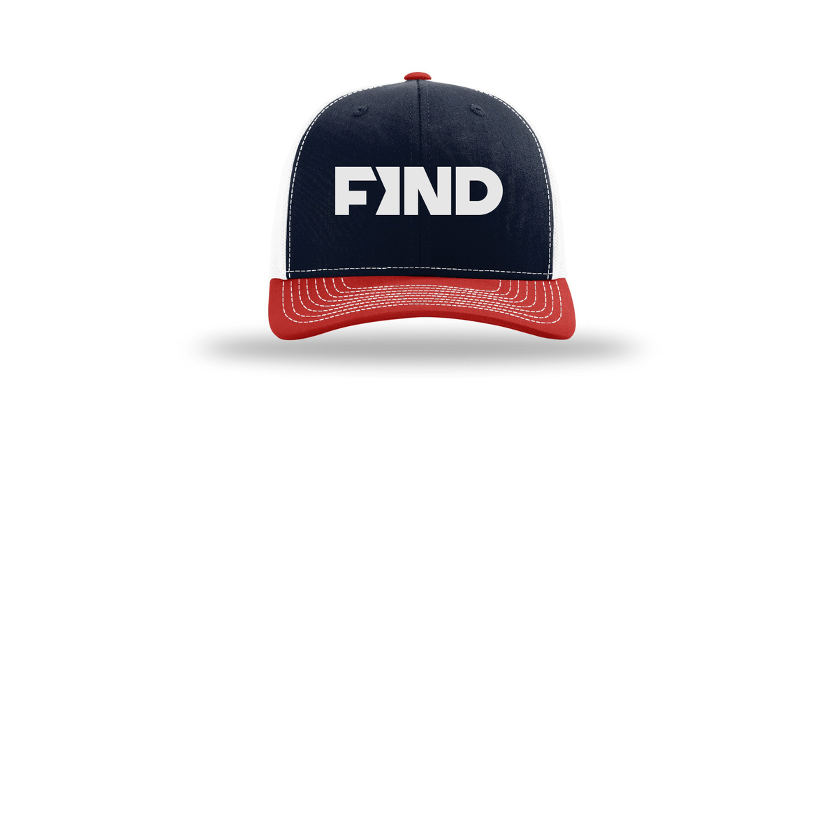 findrealestate-richardson-trucker-cap-embroidery-capfront-R112-navywhitered-flat-front