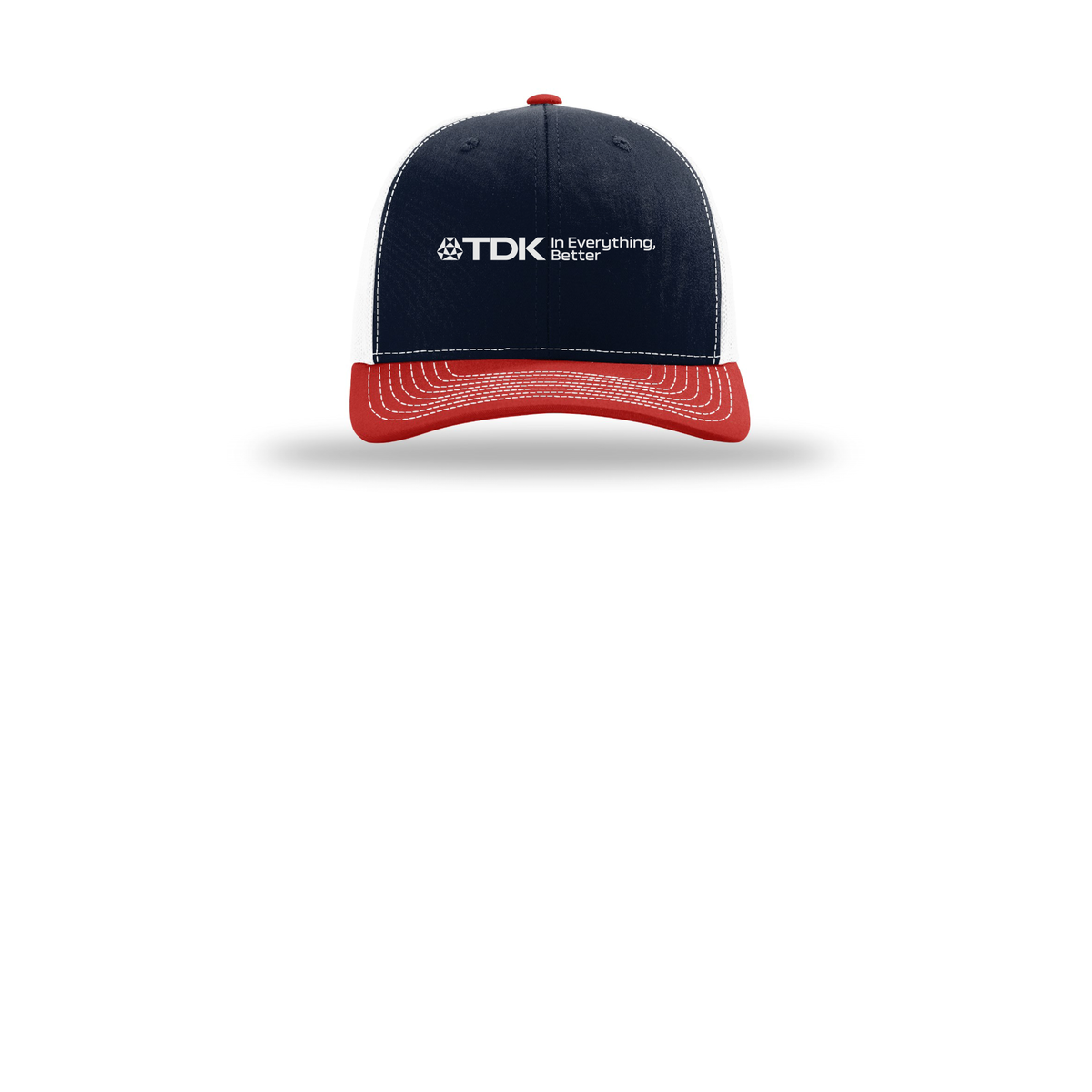 tdk-richardson-trucker-cap-embroidery-capfront-R112-navywhitered-flat-front
