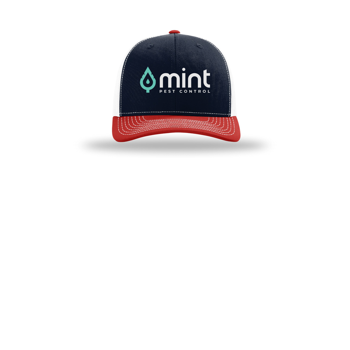 mintpest-richardson-trucker-cap-embroidery-capfront-R112-navywhitered-flat-front