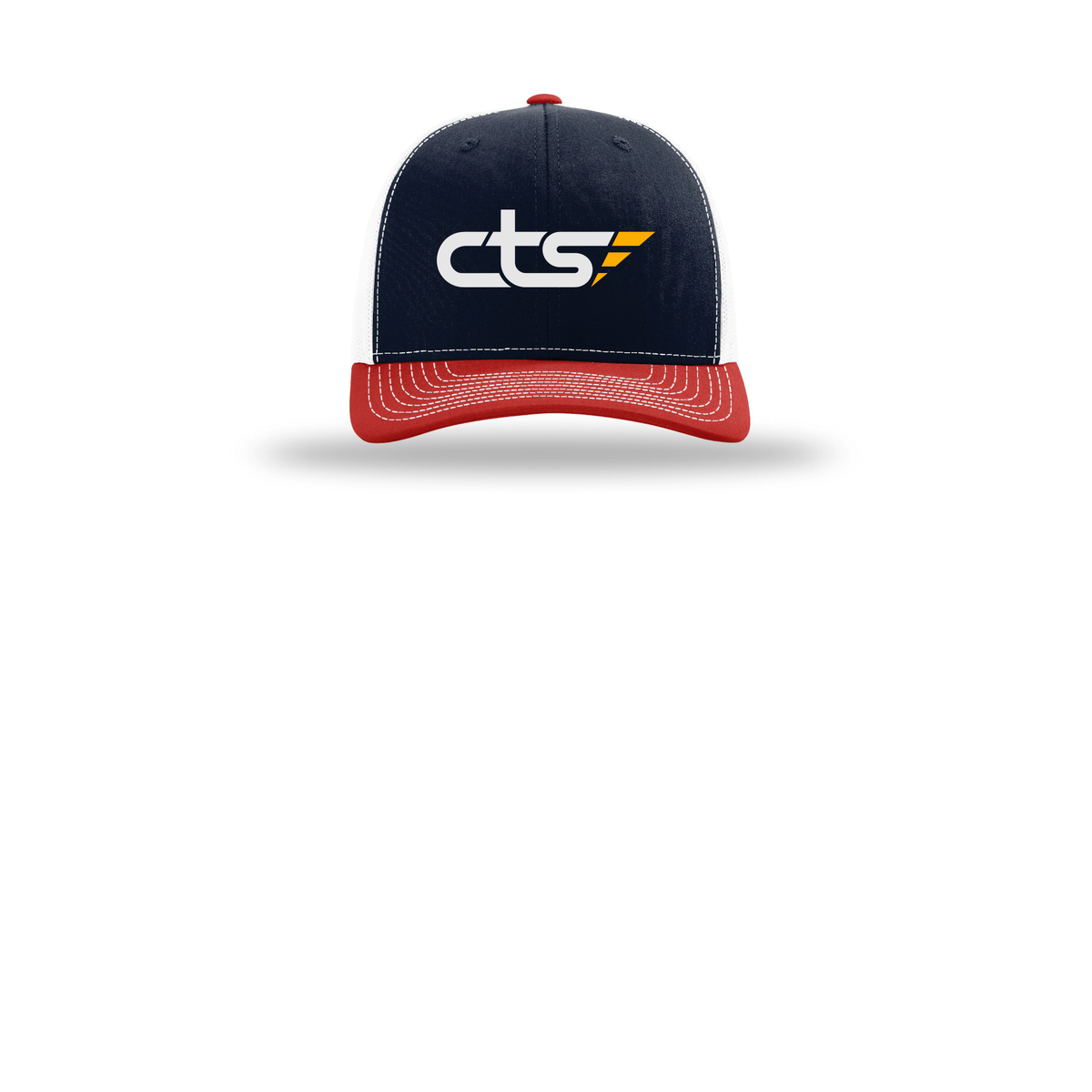 cts1-richardson-trucker-cap-embroidery-capfront-R112-navywhitered-flat-front