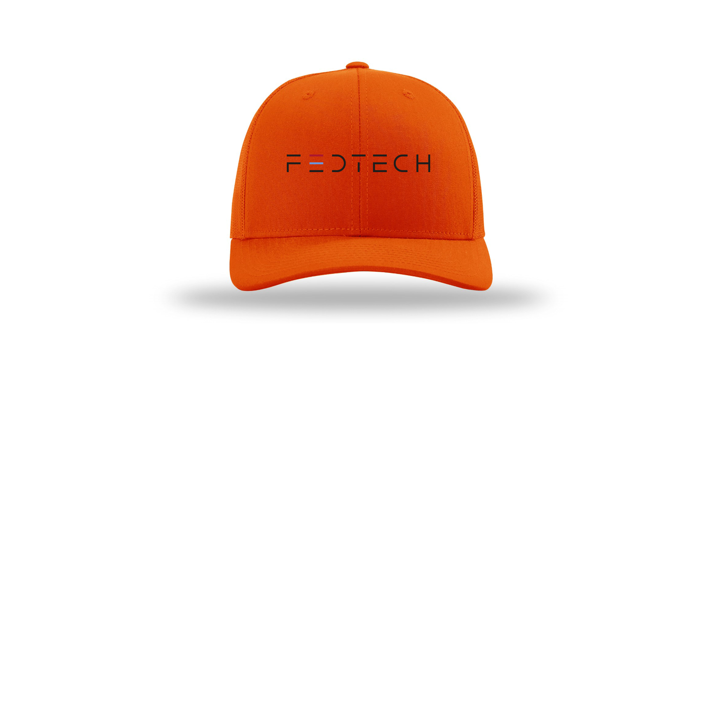 fedtech-richardson-trucker-cap-embroidery-capfront-R112-orange-flat-front