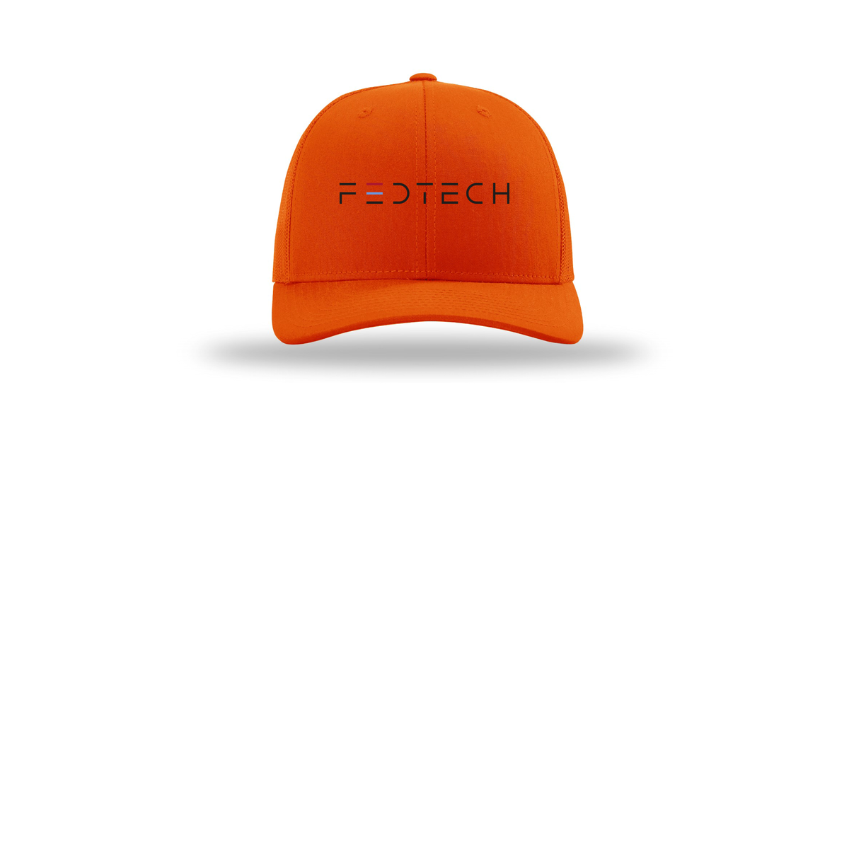 fedtech-richardson-trucker-cap-embroidery-capfront-R112-orange-flat-front