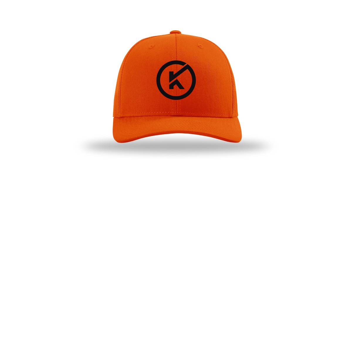 kitmanlabs-richardson-trucker-cap-embroidery-capfront-R112-orange-flat-front