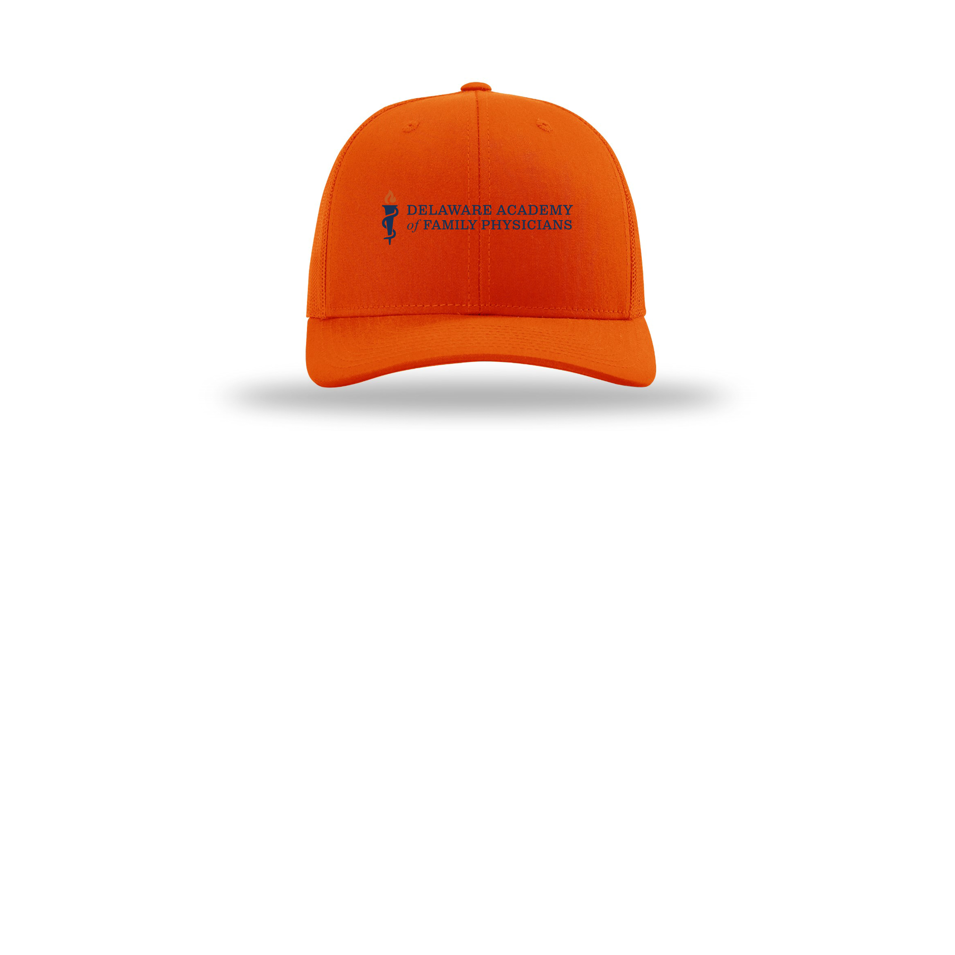 delfamdoc-richardson-trucker-cap-embroidery-capfront-R112-orange-flat-front