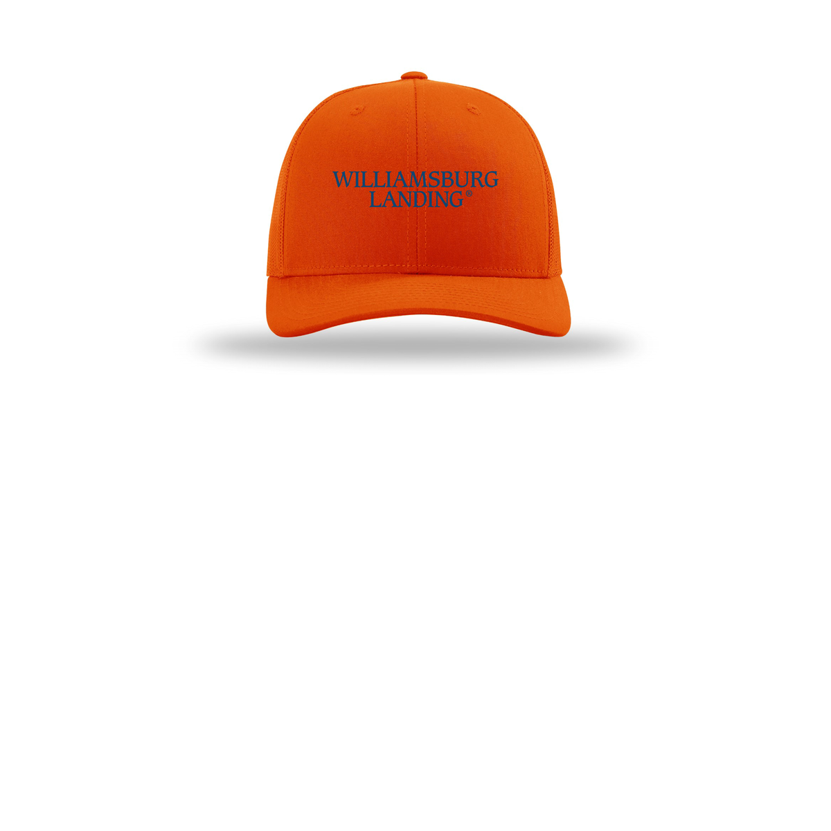 williamsburglanding-richardson-trucker-cap-embroidery-capfront-R112-orange-flat-front