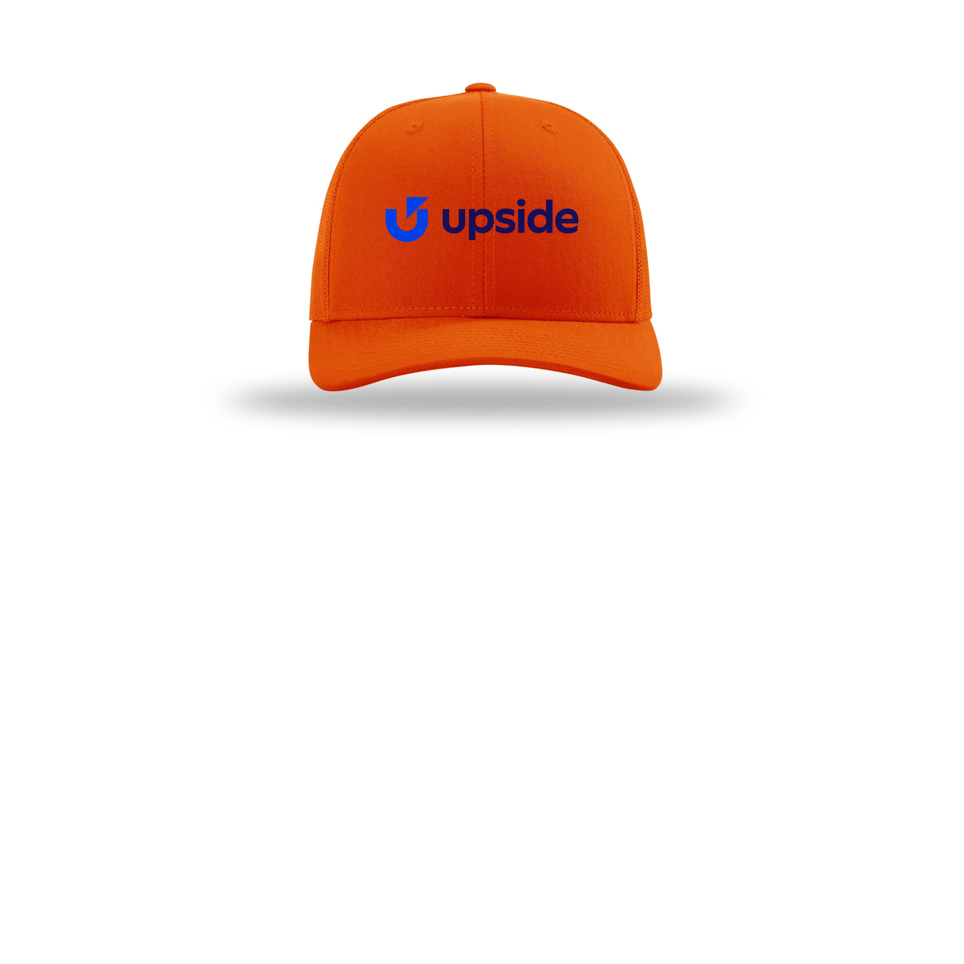 upside-richardson-trucker-cap-embroidery-capfront-R112-orange-flat-front