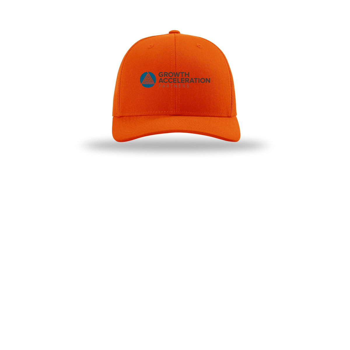 growthaccelerationpartners-richardson-trucker-cap-embroidery-capfront-R112-orange-flat-front