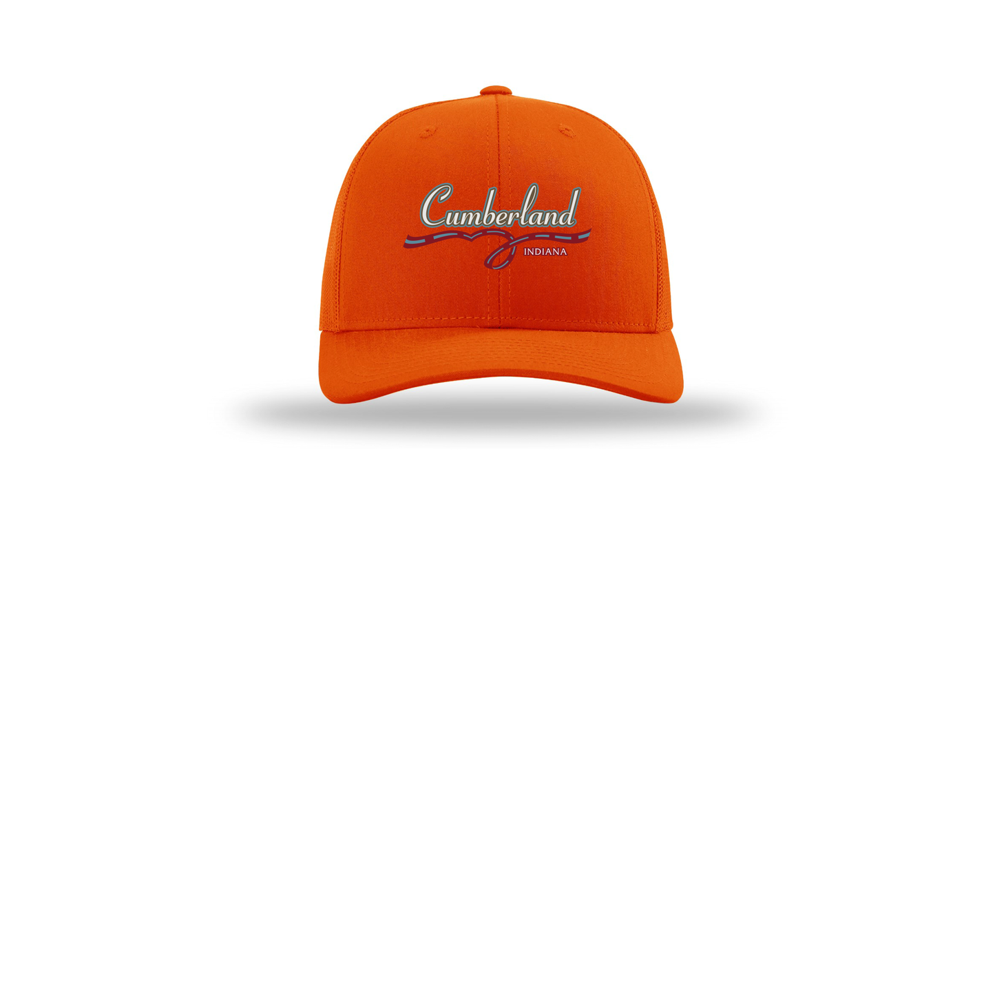 cumberland-richardson-trucker-cap-embroidery-capfront-R112-orange-flat-front