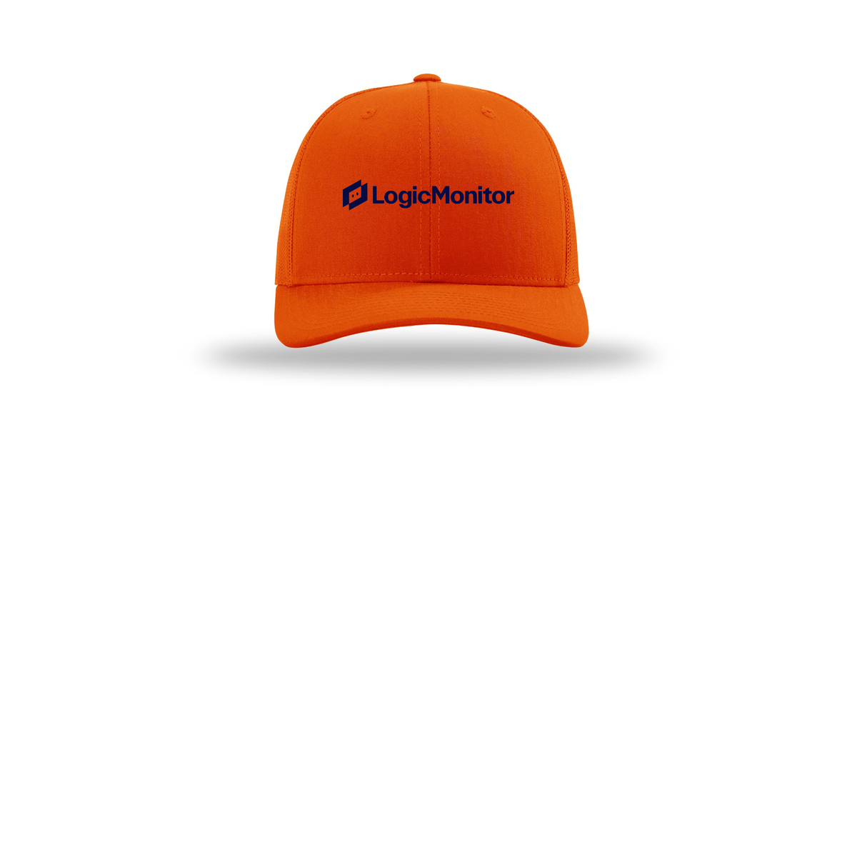 logicmonitor-richardson-trucker-cap-embroidery-capfront-R112-orange-flat-front