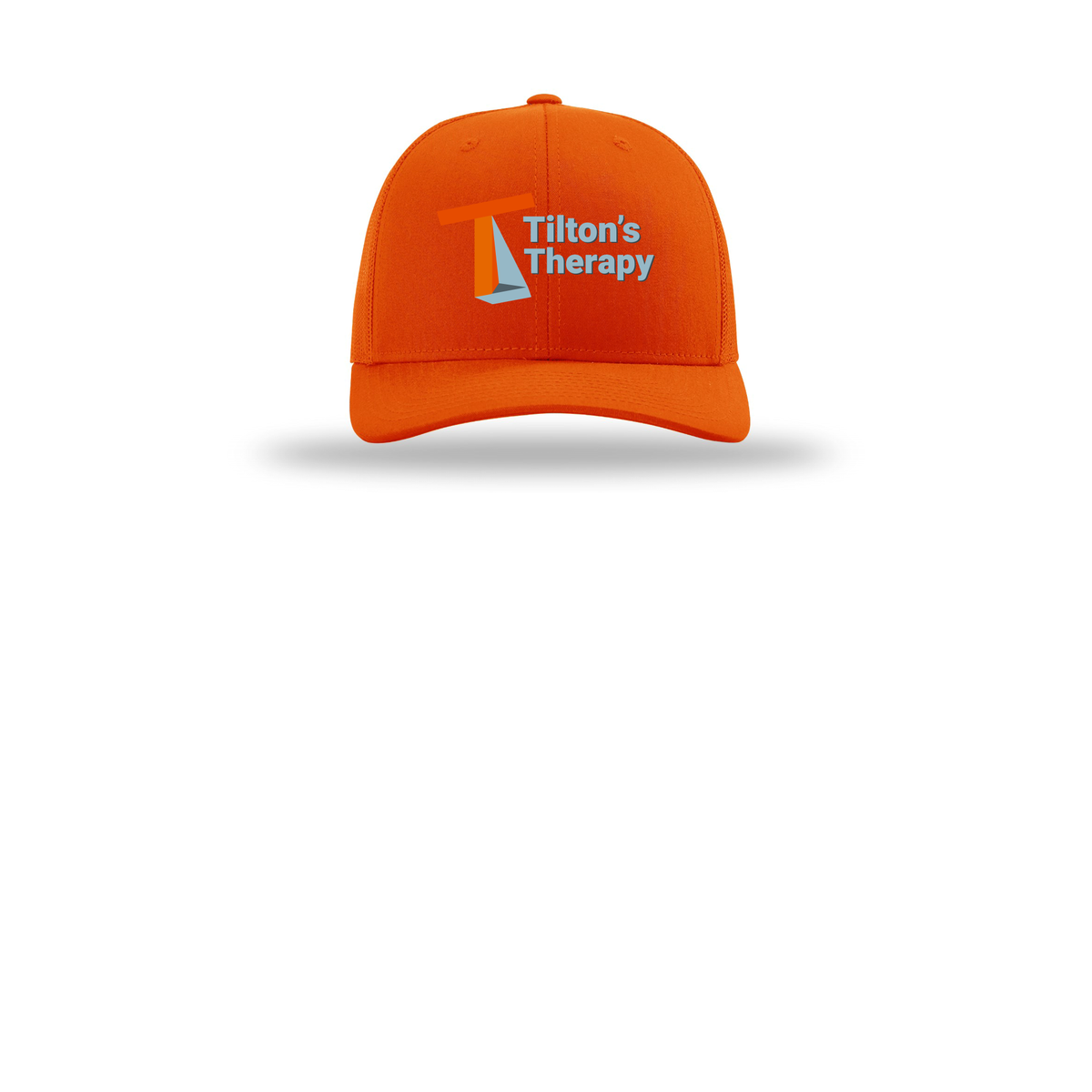 tiltonstherapy-richardson-trucker-cap-embroidery-capfront-R112-orange-flat-front