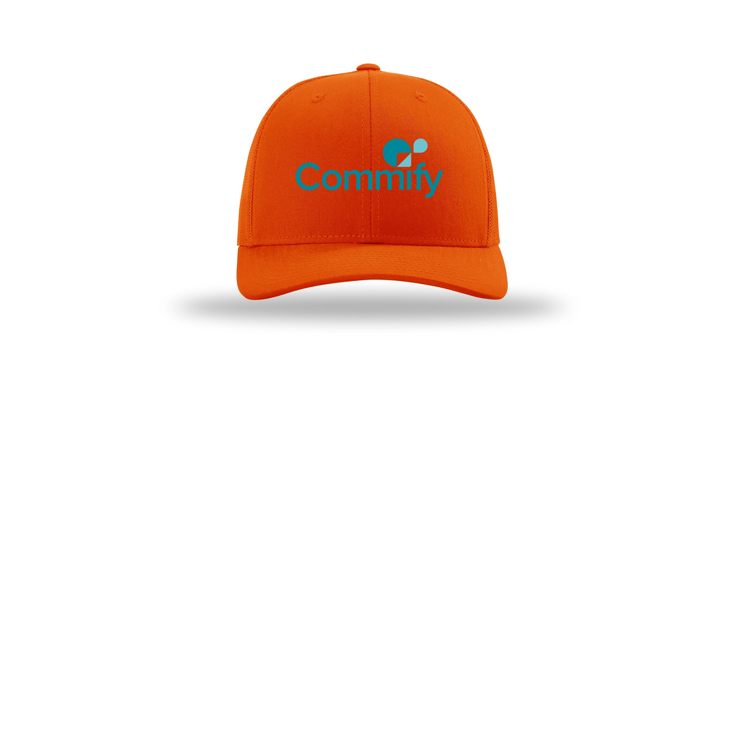 commify-richardson-trucker-cap-embroidery-capfront-R112-orange-flat-front