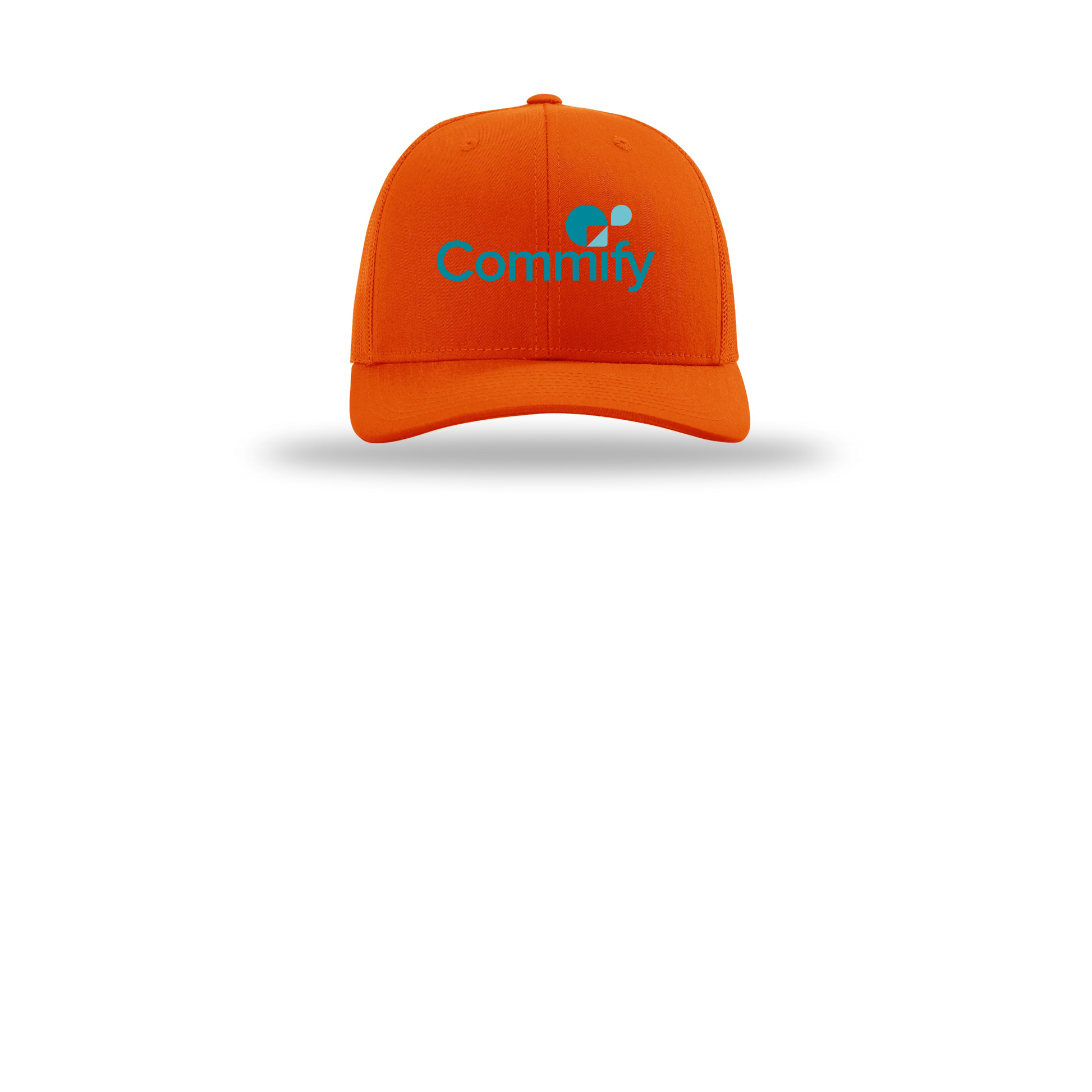 commify-richardson-trucker-cap-embroidery-capfront-R112-orange-flat-front
