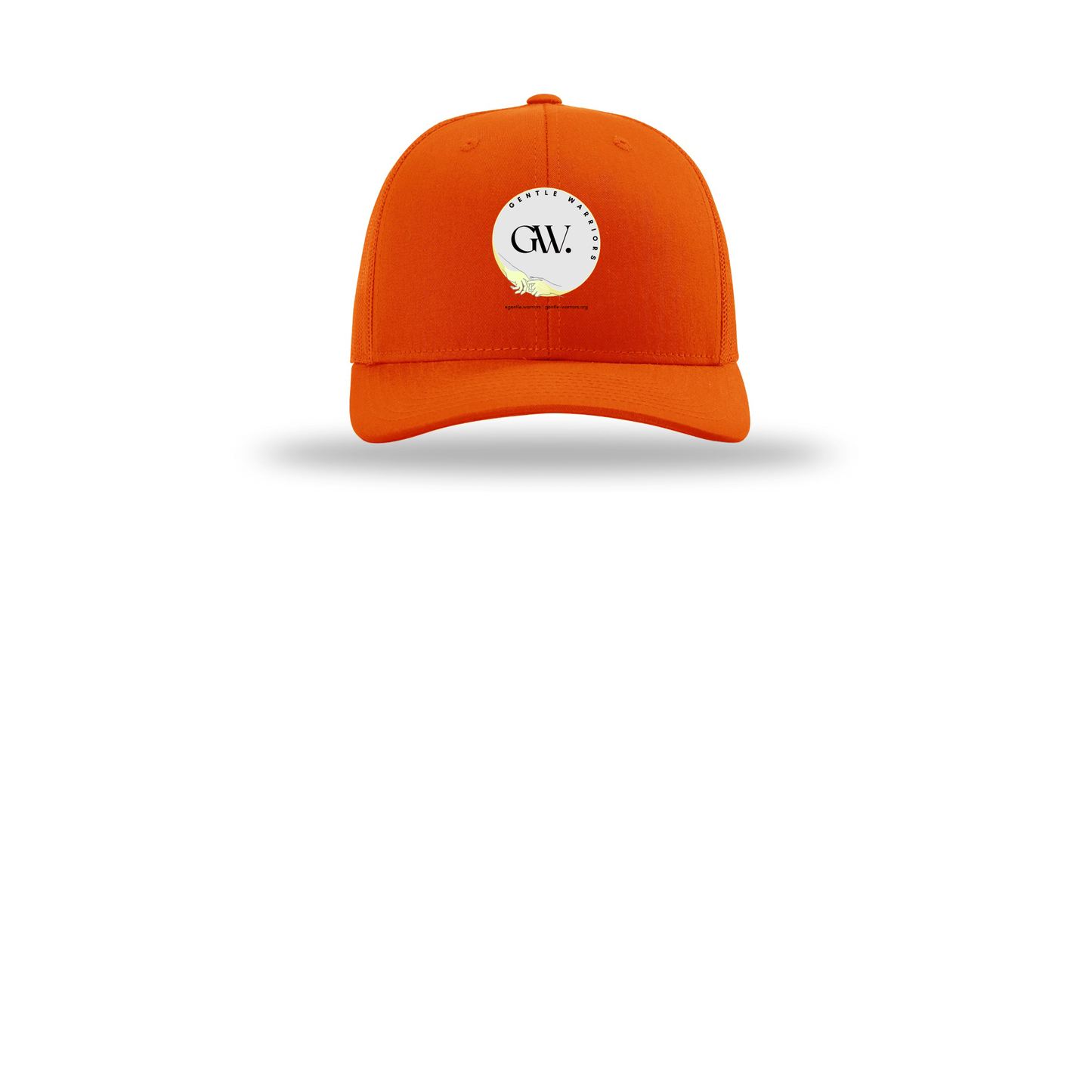 gentle-warriors-richardson-trucker-cap-embroidery-capfront-R112-orange-flat-front