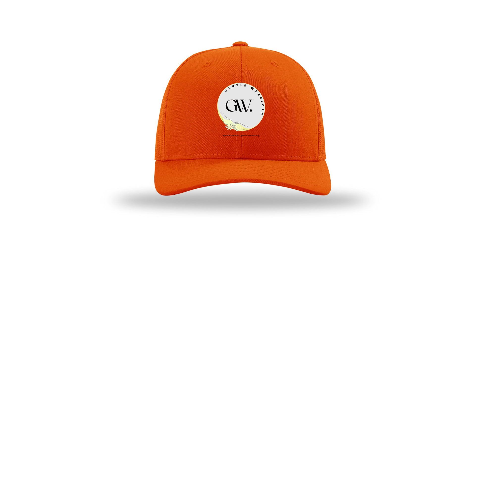 gentle-warriors-richardson-trucker-cap-embroidery-capfront-R112-orange-flat-front