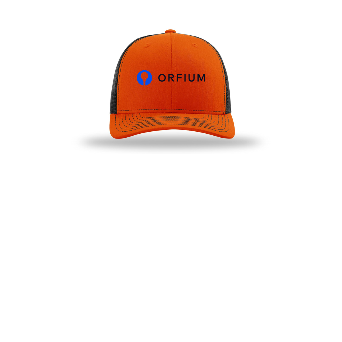 orfium-richardson-trucker-cap-embroidery-capfront-R112-orangeblack-flat-front