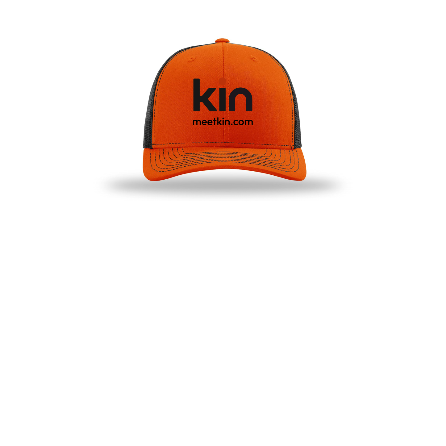 kin-richardson-trucker-cap-embroidery-capfront-R112-orangeblack-flat-front