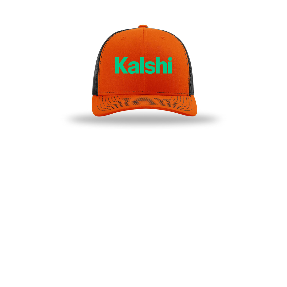 kalshi-richardson-trucker-cap-embroidery-capfront-R112-orangeblack-flat-front