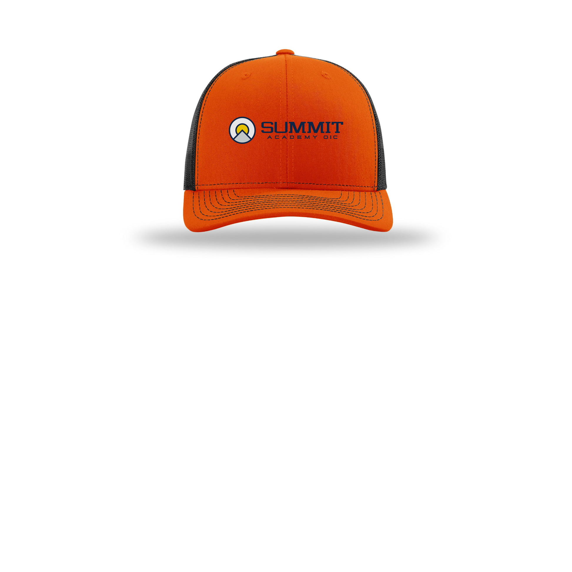 saoic-richardson-trucker-cap-embroidery-capfront-R112-orangeblack-flat-front