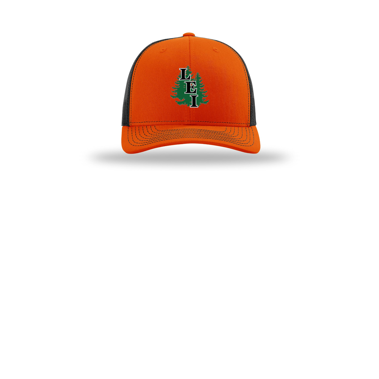 leisite-richardson-trucker-cap-embroidery-capfront-R112-orangeblack-flat-front