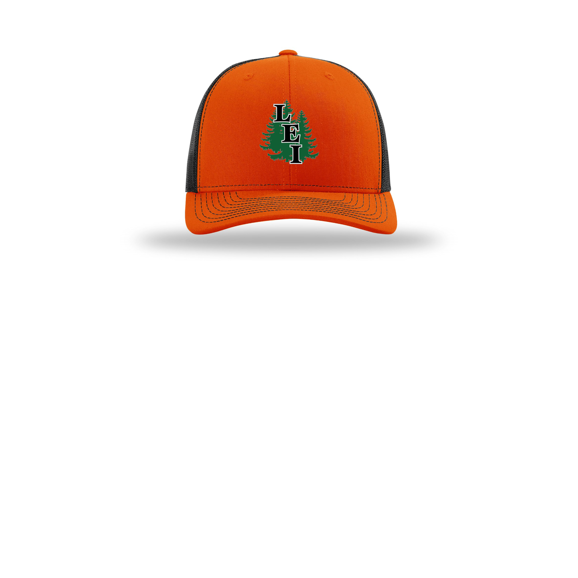 leisite-richardson-trucker-cap-embroidery-capfront-R112-orangeblack-flat-front
