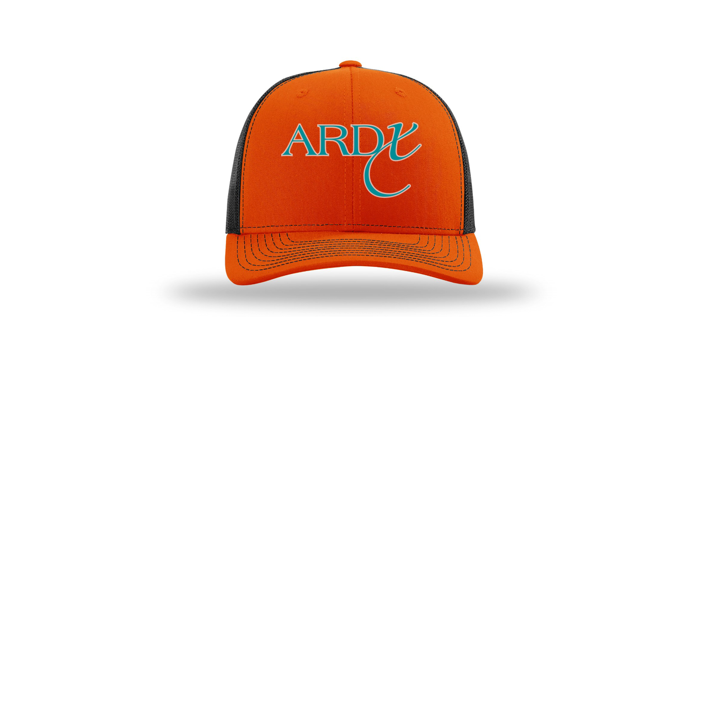 ardx-richardson-trucker-cap-embroidery-capfront-R112-orangeblack-flat-front