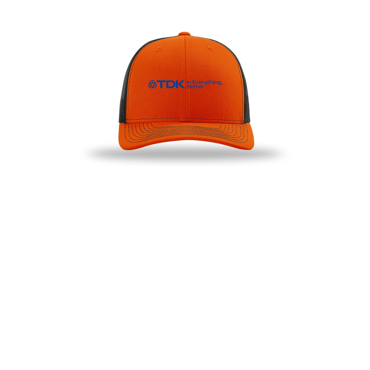 tdk-richardson-trucker-cap-embroidery-capfront-R112-orangeblack-flat-front