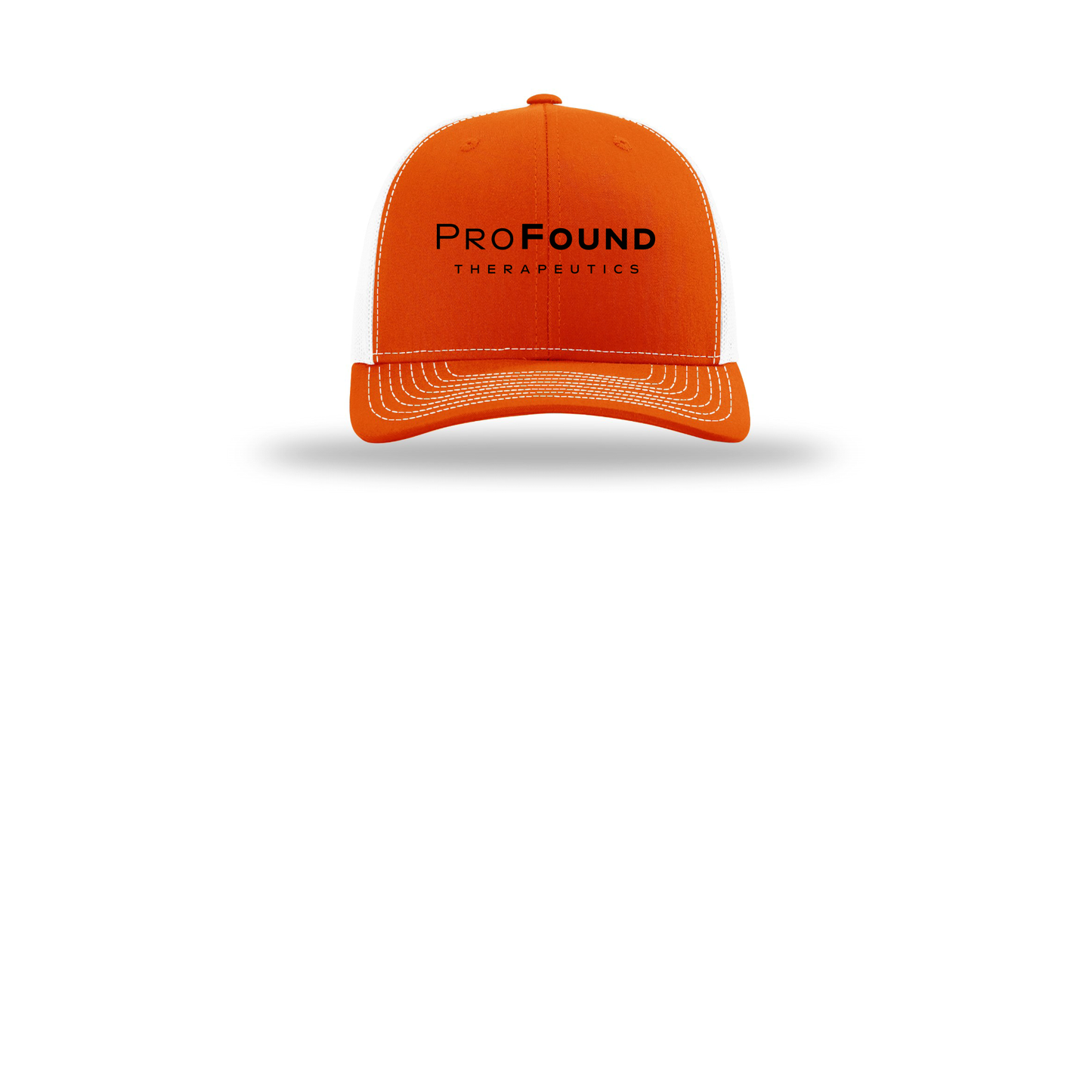 profoundtx-richardson-trucker-cap-embroidery-capfront-R112-orangewhite-flat-front